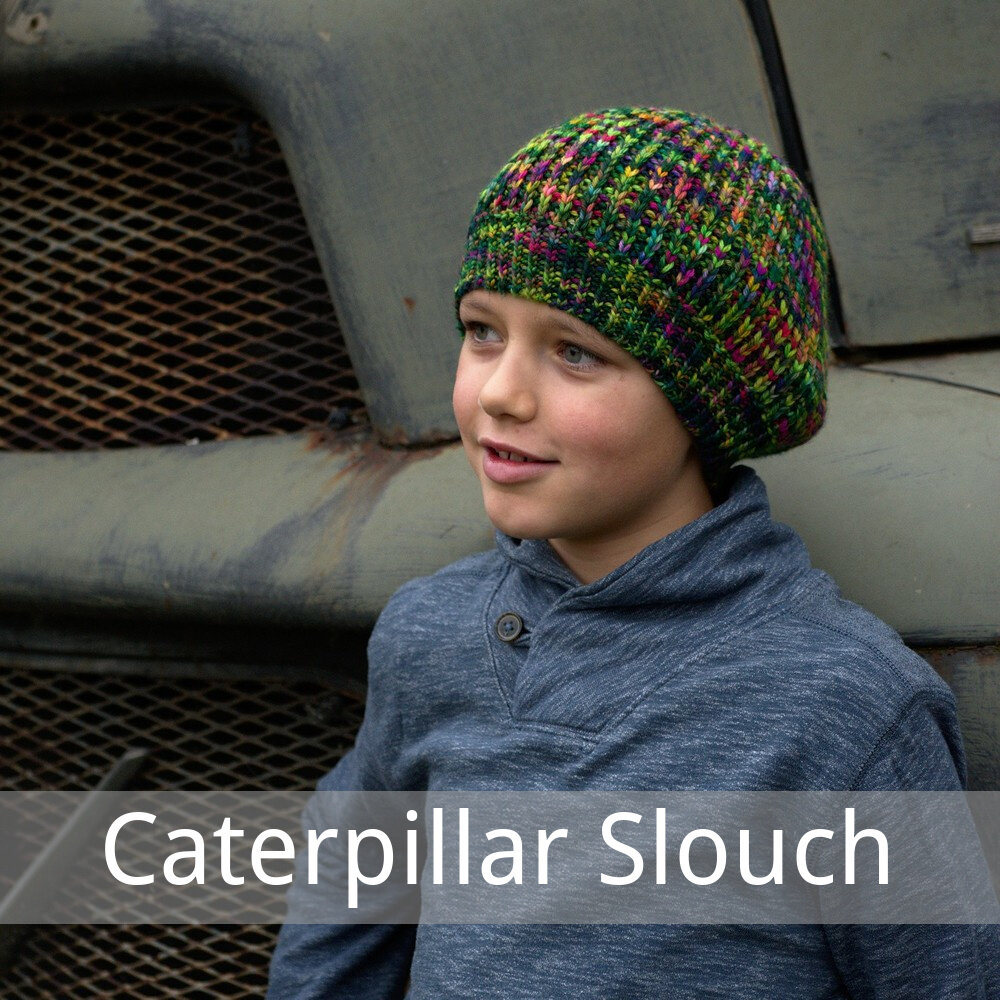 Caterpillar Slouch Free Hat knitting pattern