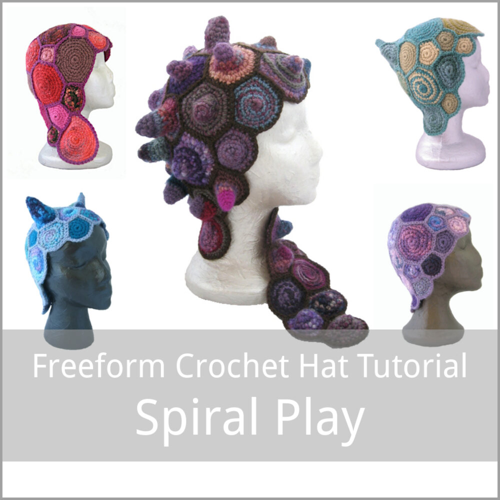 free freeform crochet tutorial for spiral Hats