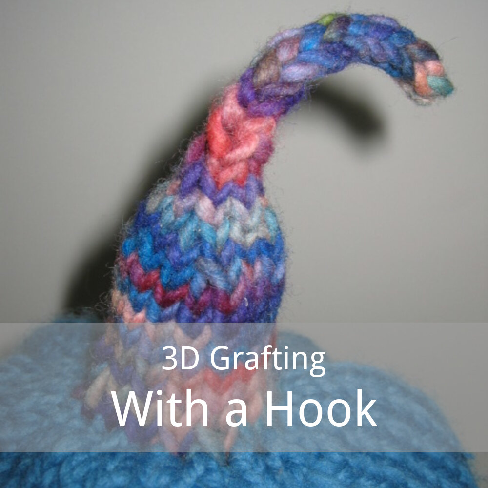 how to pick up stitches with a hook for 3-dimensional knitting
