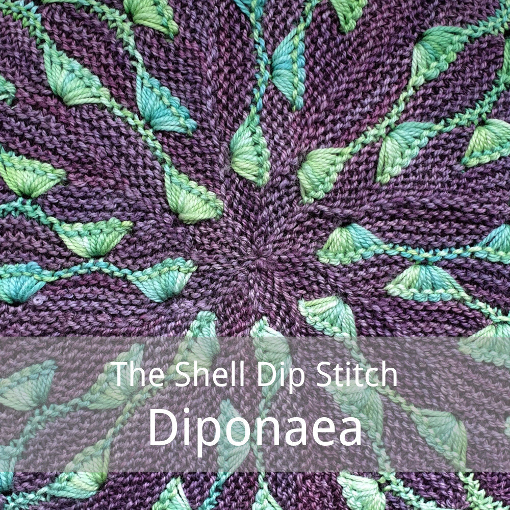 hot to knit the dip stitch shell pattern in the Diponaea design