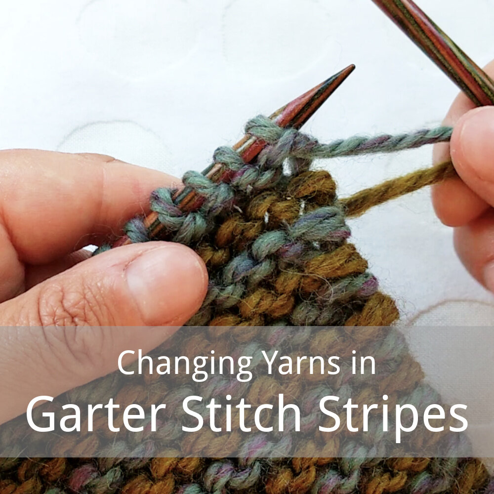 free video tutorial for changing yarns in garter stitch stripes