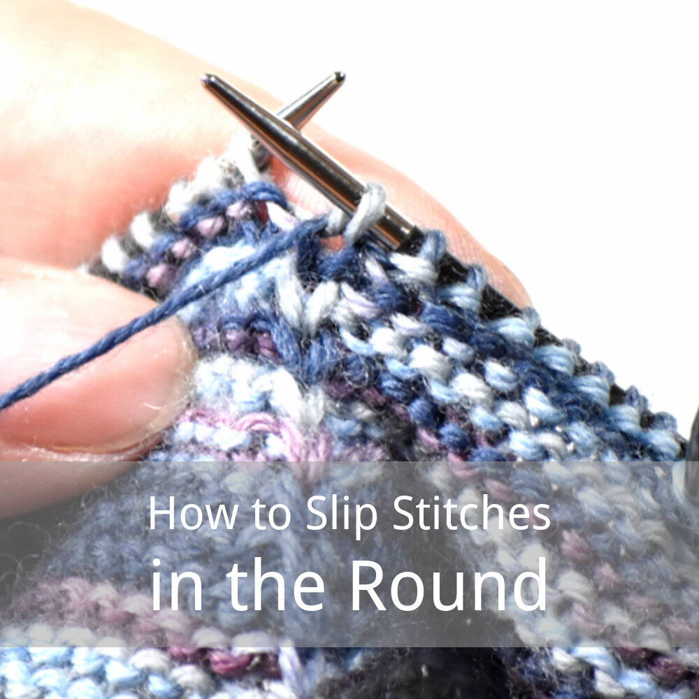 free tutorial for slipped stitches across garter stitch in the round