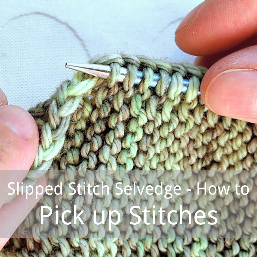 how to pick up stitches from a garter stitch slipped stitch selvedge