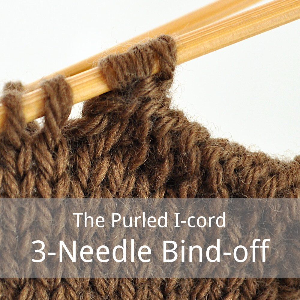 free tutorial for the purled i-cord 3 needle bind-off