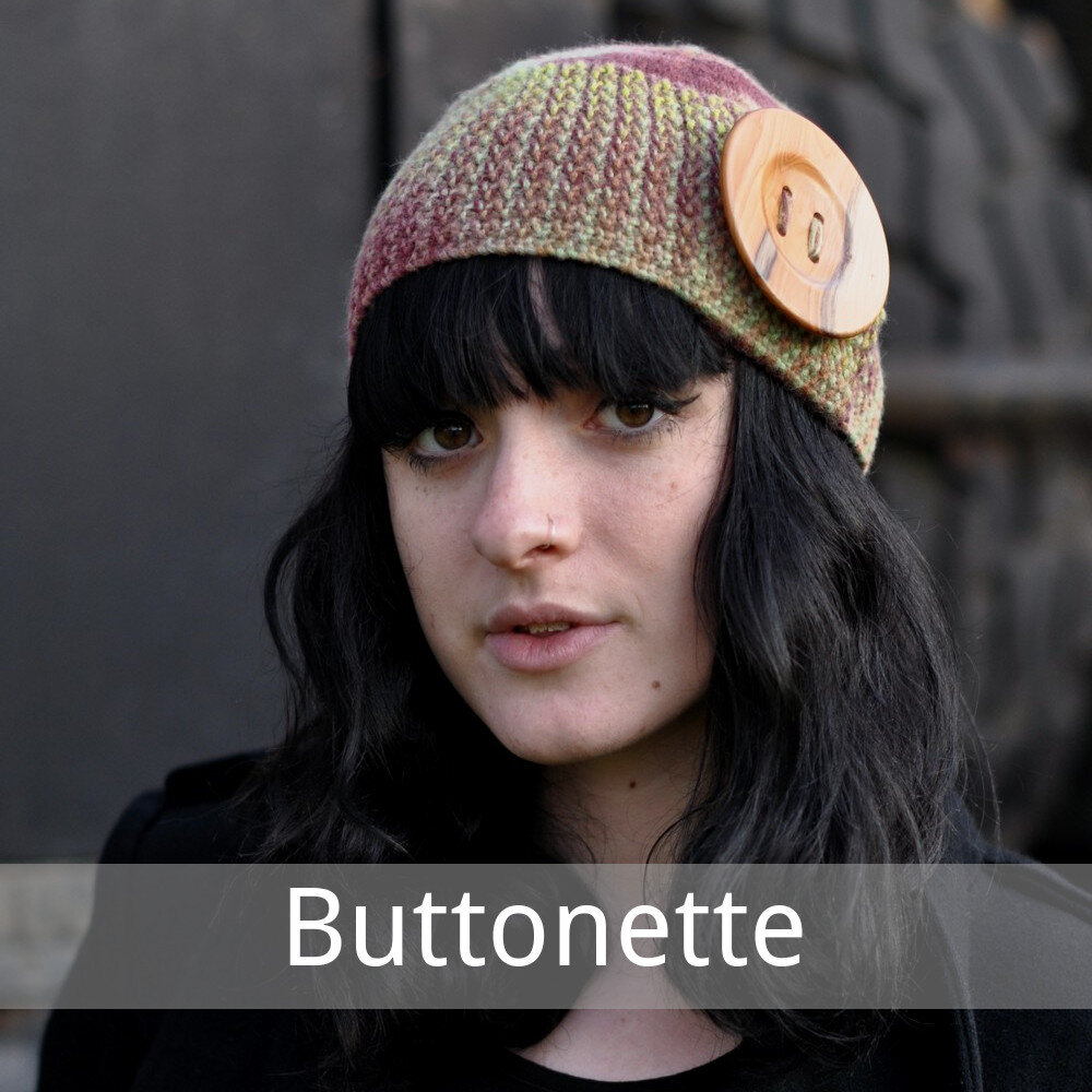 Buttonette free cloche Hat knitting pattern