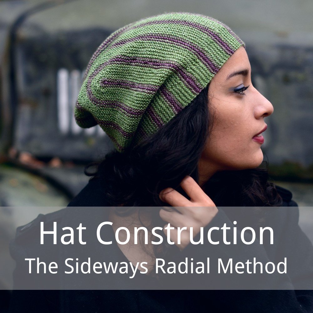 free article explaining the sideways radial method for knitted Hat construction