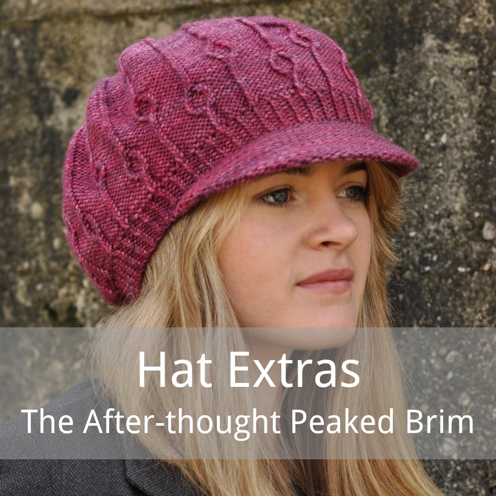 free article explaining how to add an after thought peaked brim to your hand knit Hat