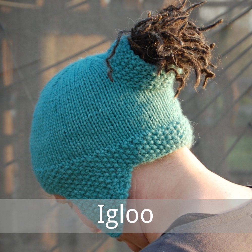 free earflap ponytail Hat hand knitting pattern