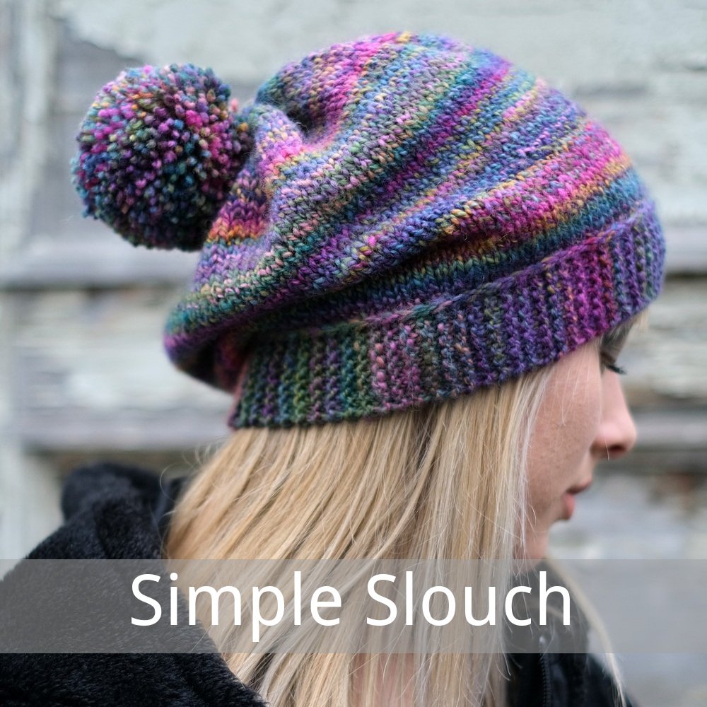 free slouchy hand knitting Hat pattern