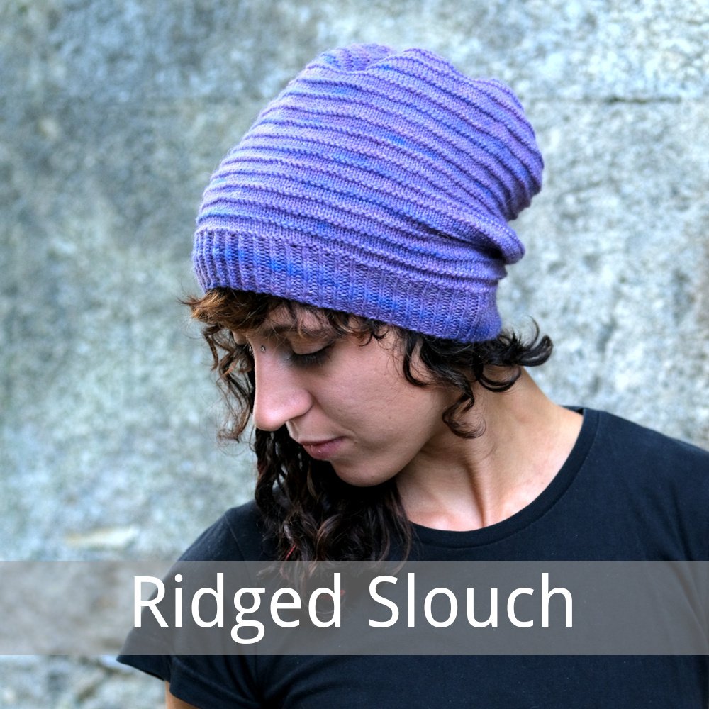 free knitting pattern for a hand-knit slouch Hat in sock weight yarn