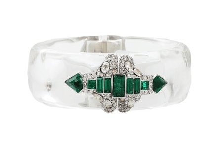 Alexis Bittar Green Crystal Deco Emerald Stacked Bracelet $375 From Marissa Collections