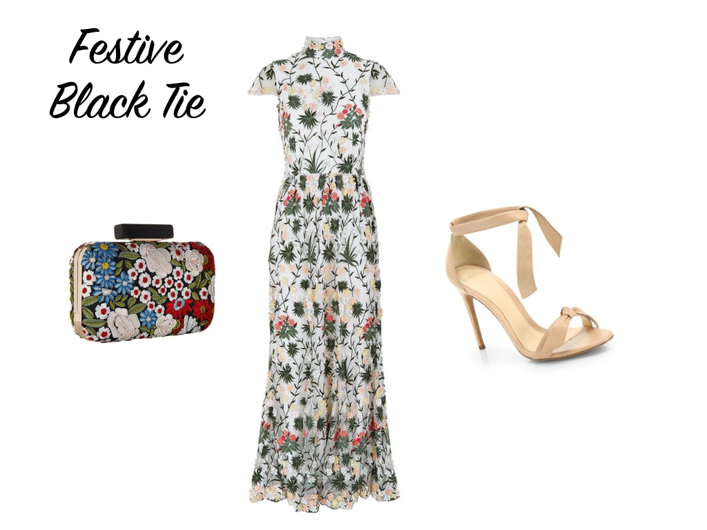 dress & bag , Alice + Olivia. shoes, Alexandre Birman .