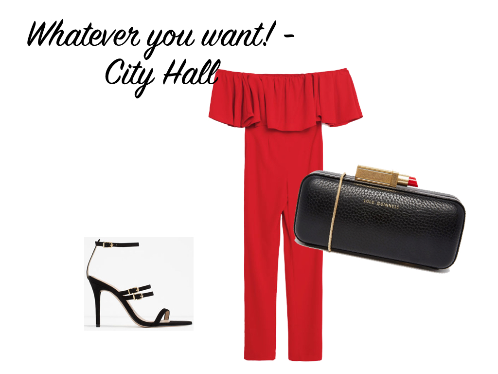 jumpsuit & shoes , Zara. bag, Lulu Guiness .
