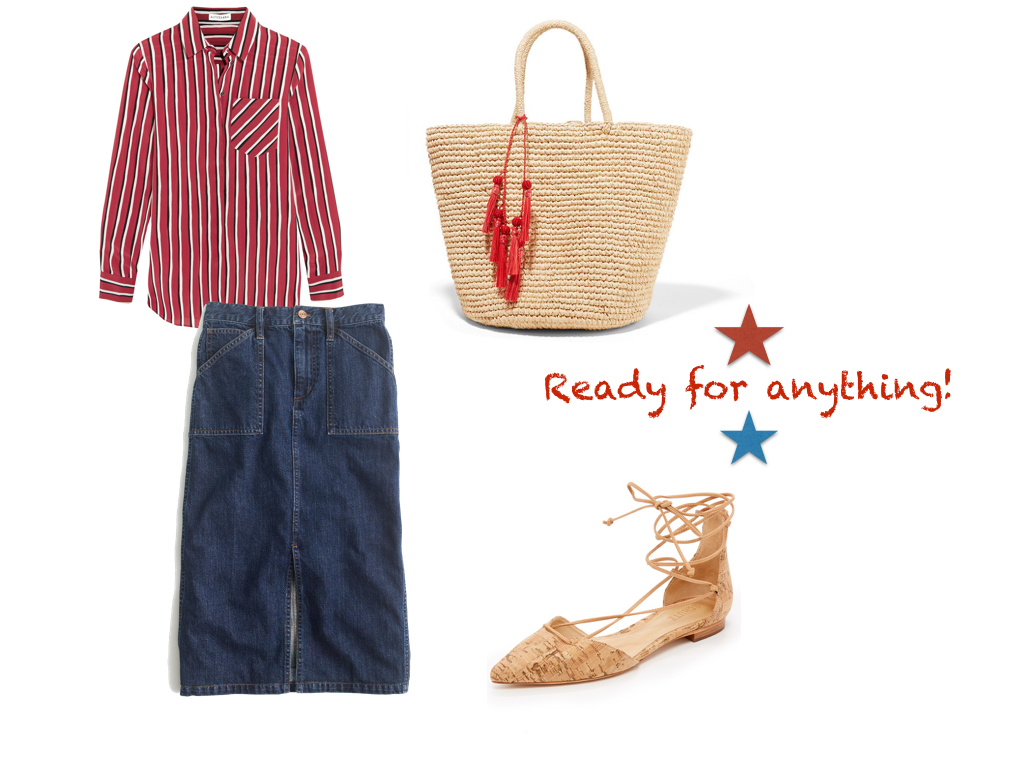 top, Altuzarra $995 | skirt, J. Crew $79.99 | bag, Sense Studio $235 | shoes, Shutz $150