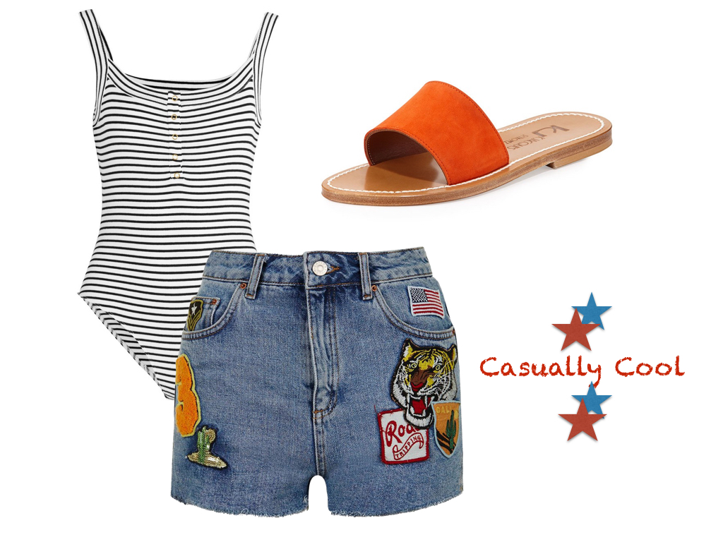 bodysuit, Topshop Unique $105 | shorts, Topshop $68 | sandals, K. Jacques $138.45