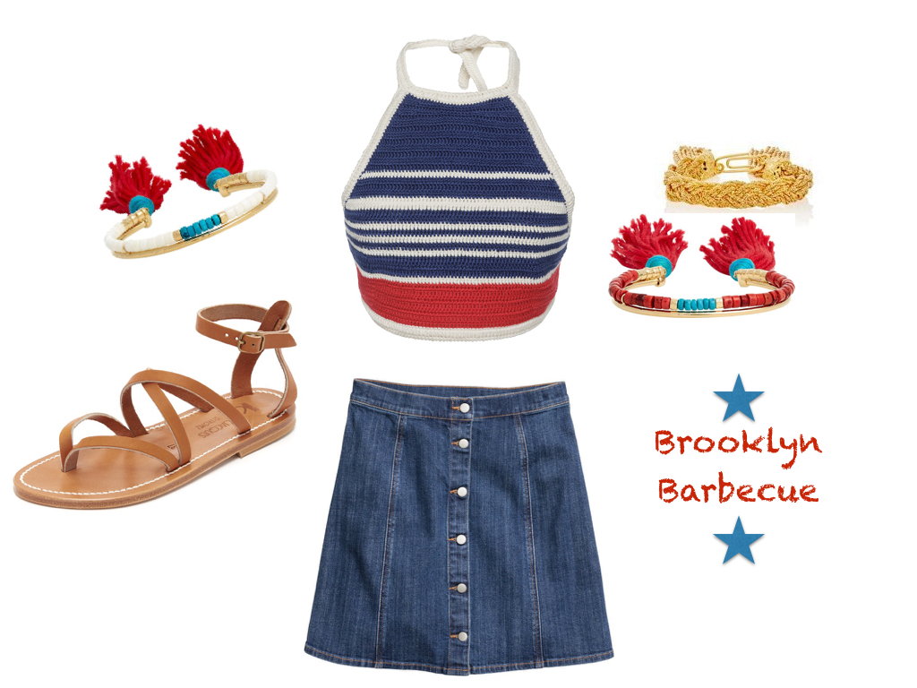 top, Vika Gazinskaya $299 | skirt, H&M $12.99 $ | shoes, K. Jacques $280 | bracelets, Aurélie Bidermann $465 and $330
