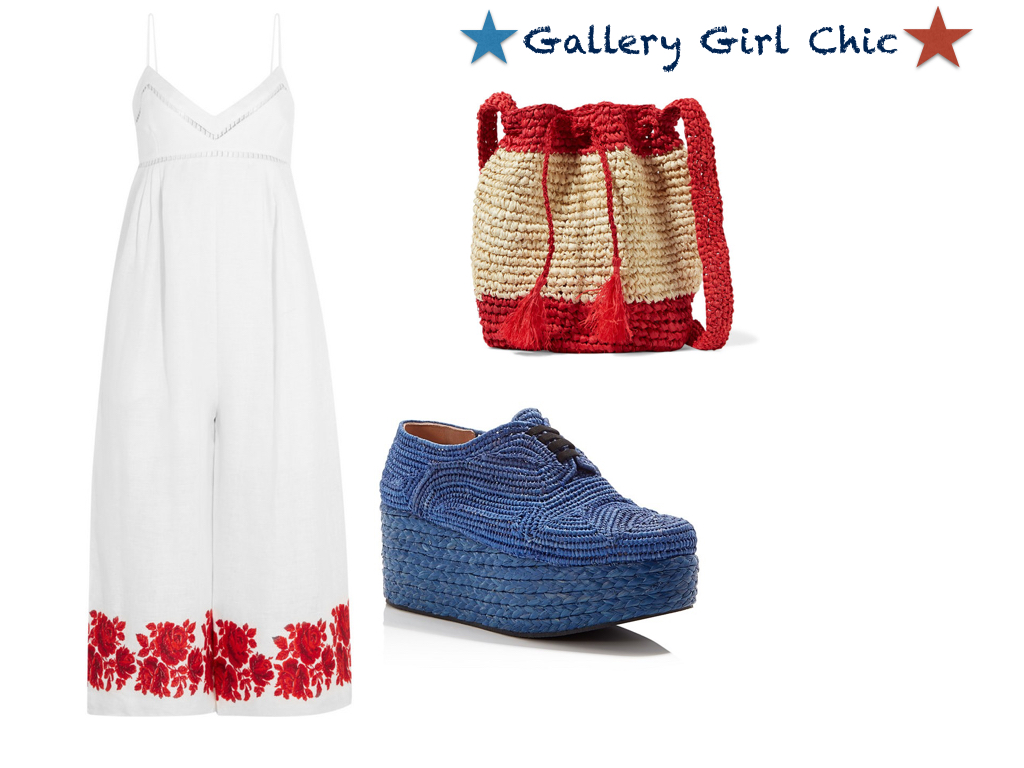 jumpsuit, Zimmerman $530 | shoes, Robert Cleregie $385 | bag, Antik $69