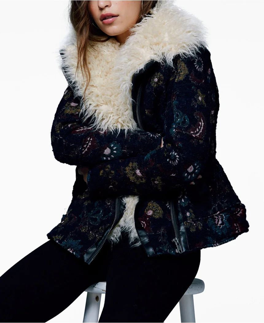 Free People Faux Fur Printed Jacket , $269.99