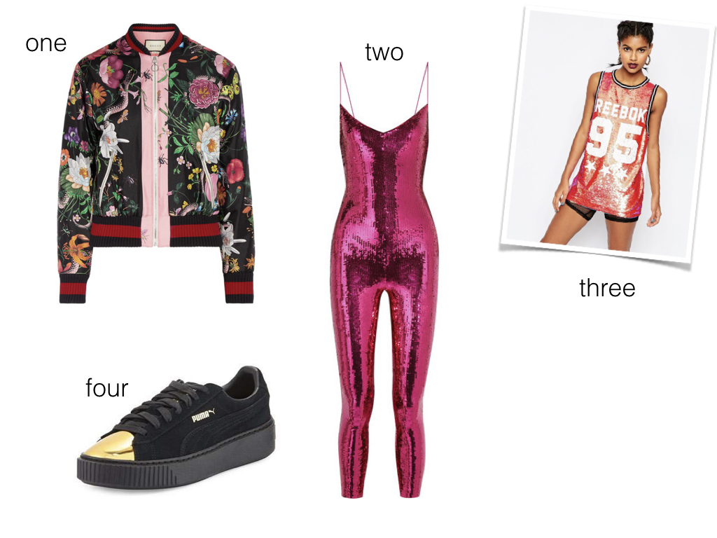 one. Gucci , $2,900 | two. Saint Laurent , $2,094 | three. Reebok , $59 | four. Puma , $110