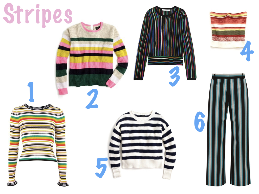 one. TOPSHOP , $50 | two. J. CREW , $278 | three. DIANE VON FURSTENBERG , $250 | four. AERIE , $29.95 | five. J. CREW , $69.50 | six. TOPSHOP UNIQUE , $245