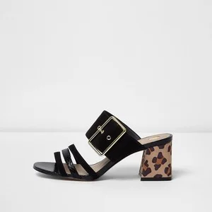 River Island Black Strappy Contrast Heel Mules $80.00