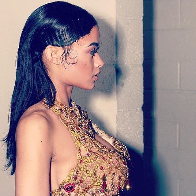 India Love with black pins with fancy sideburn swirls