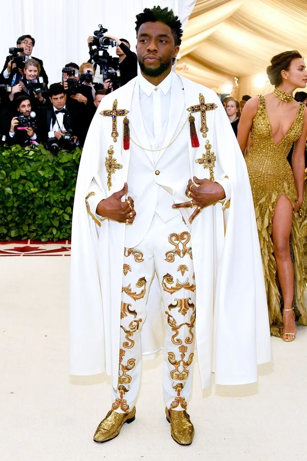 Chadwick Boseman in Atelier Versace and Bulgari jewelry