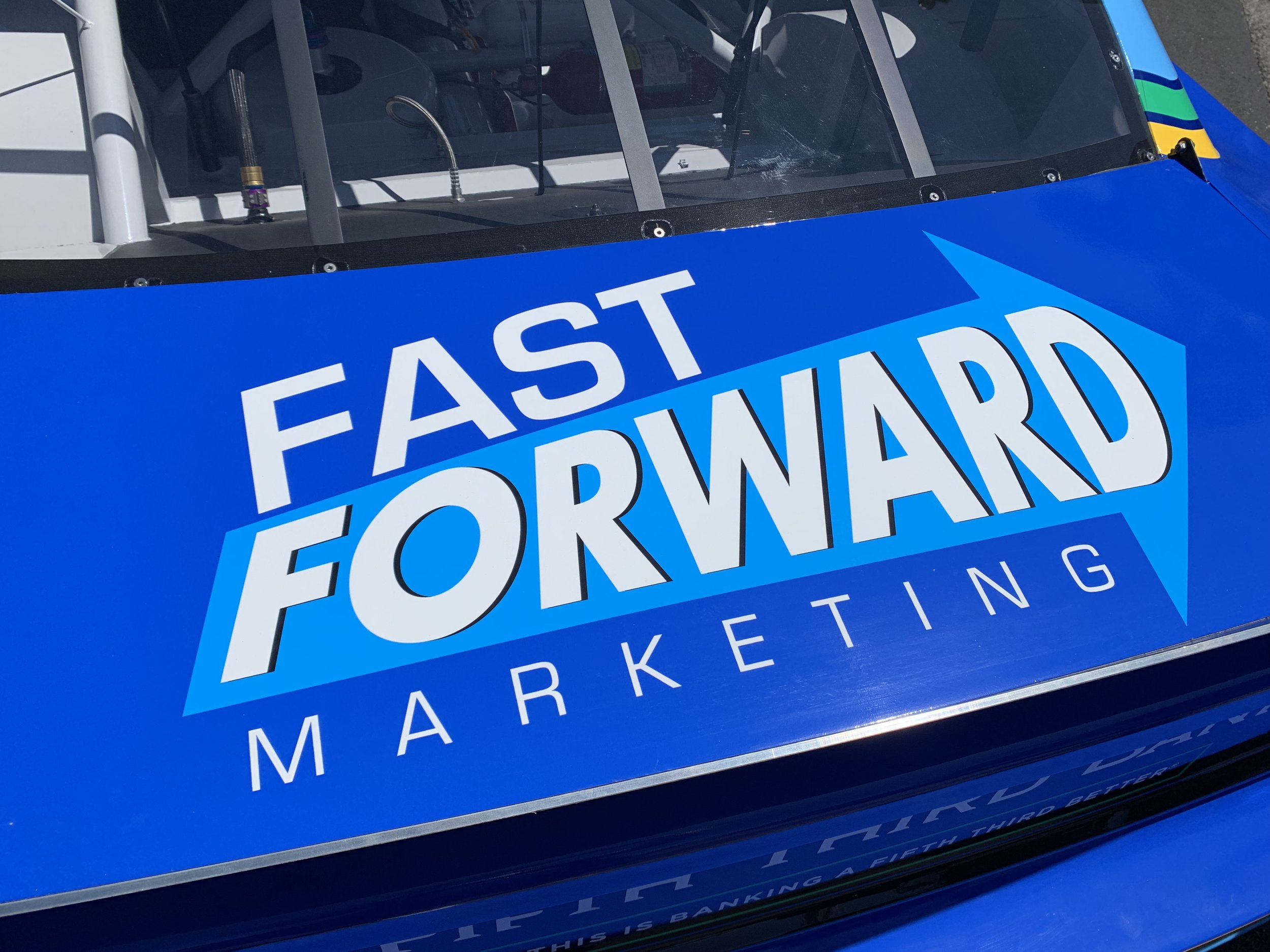 Here is our logo on the sister race car at the Fifth Third Hospitality Area