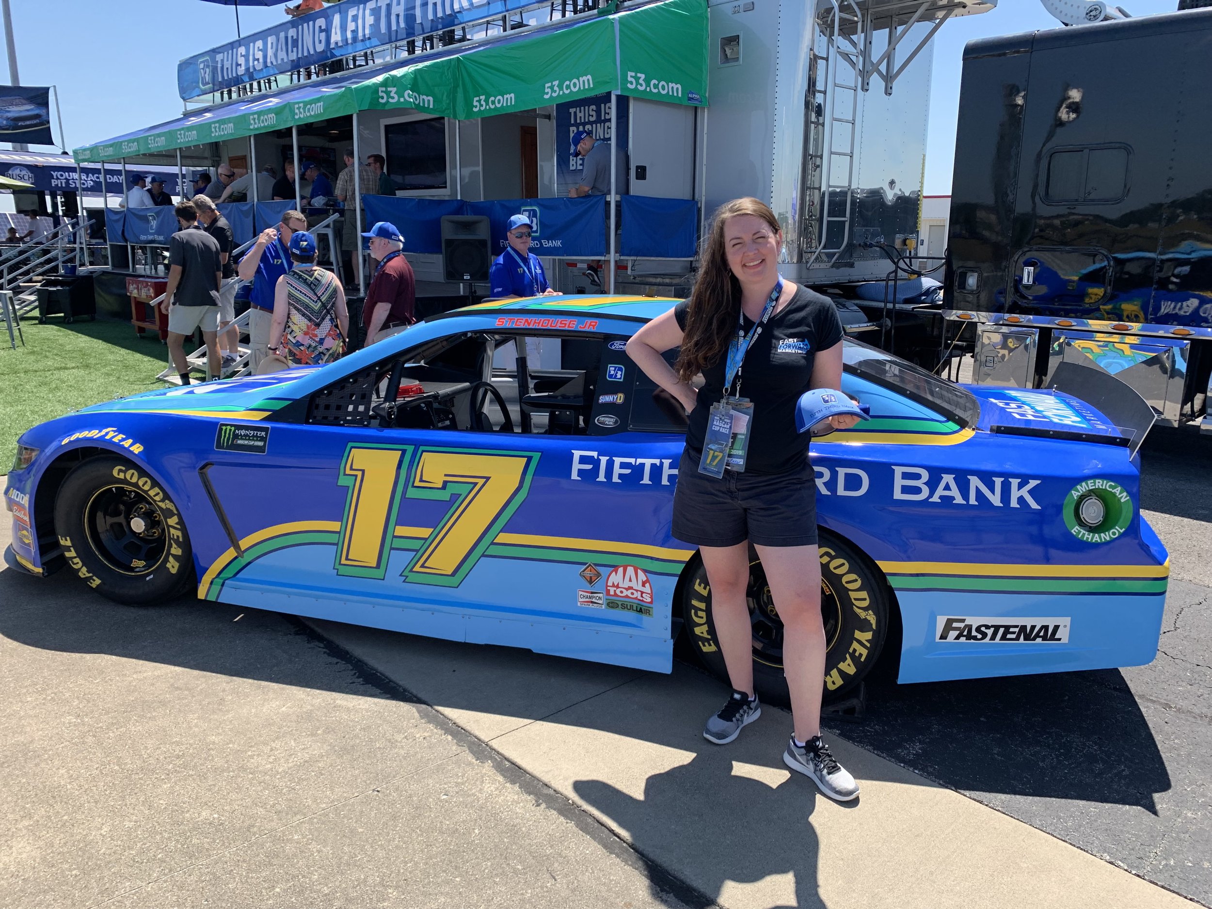 Posing with the Car and Fifth Third Hospitality Area
