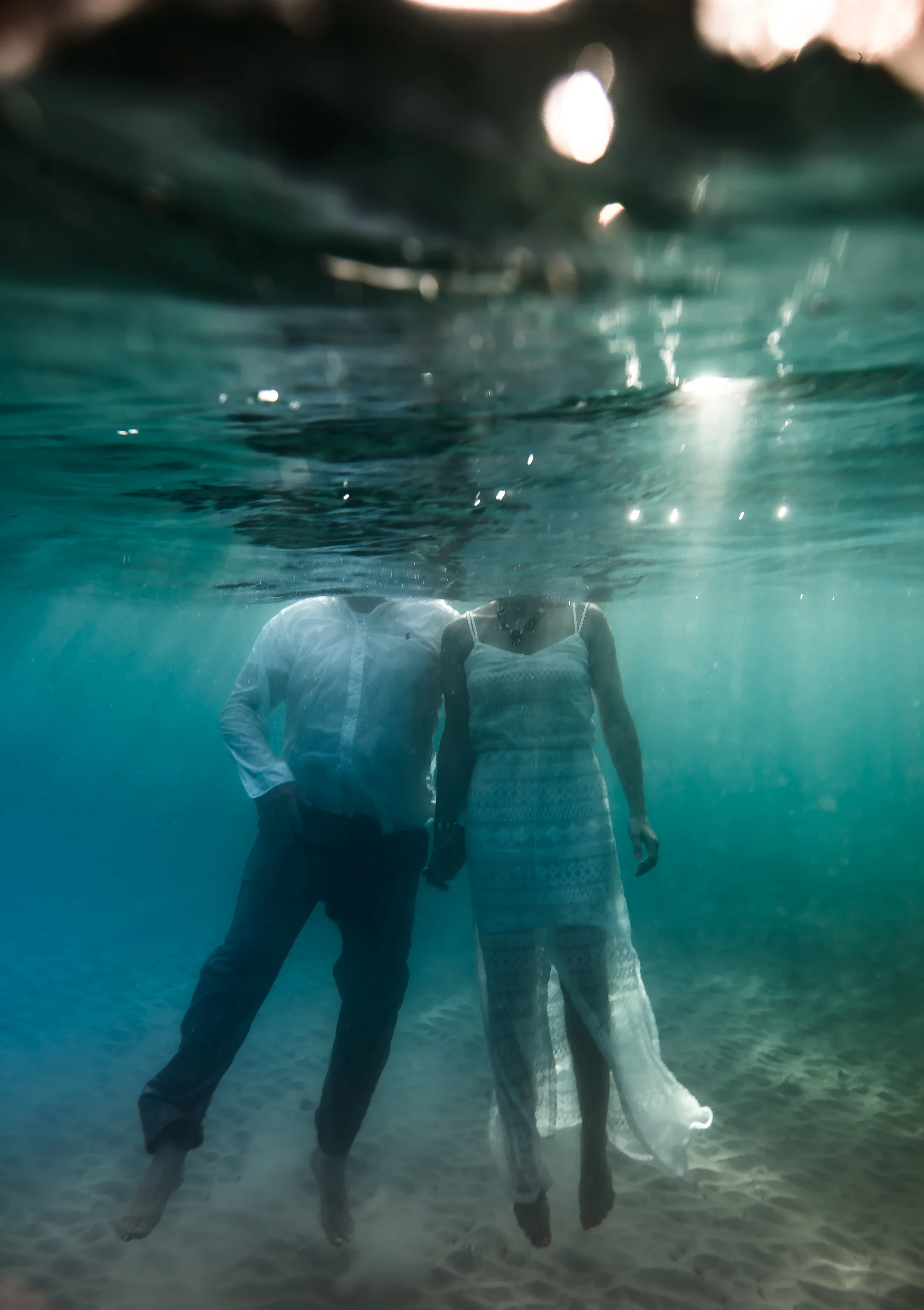 Under water wedding engagement photography 