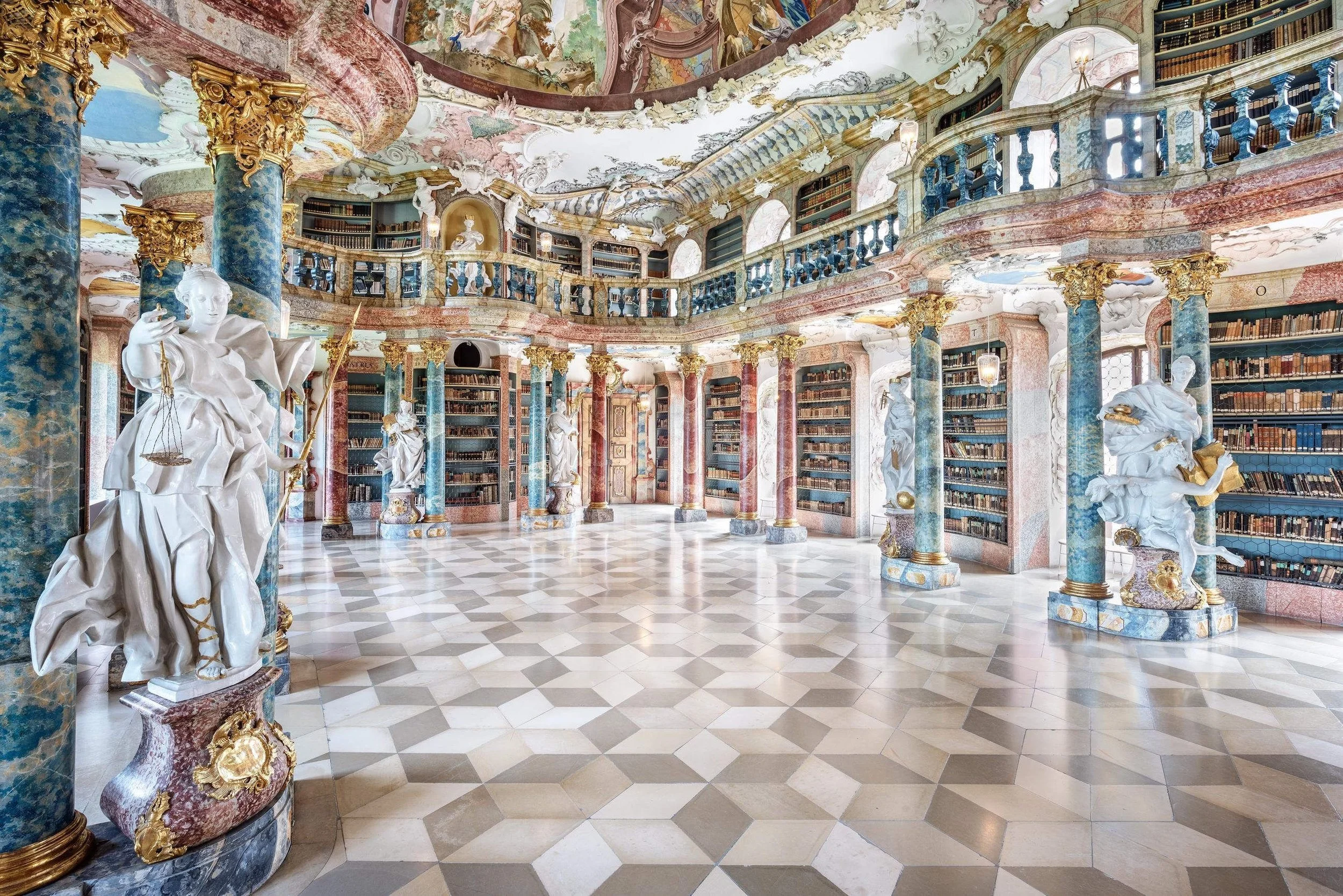 Wiblinglen Abbey Library. Photo Source: Veranda.