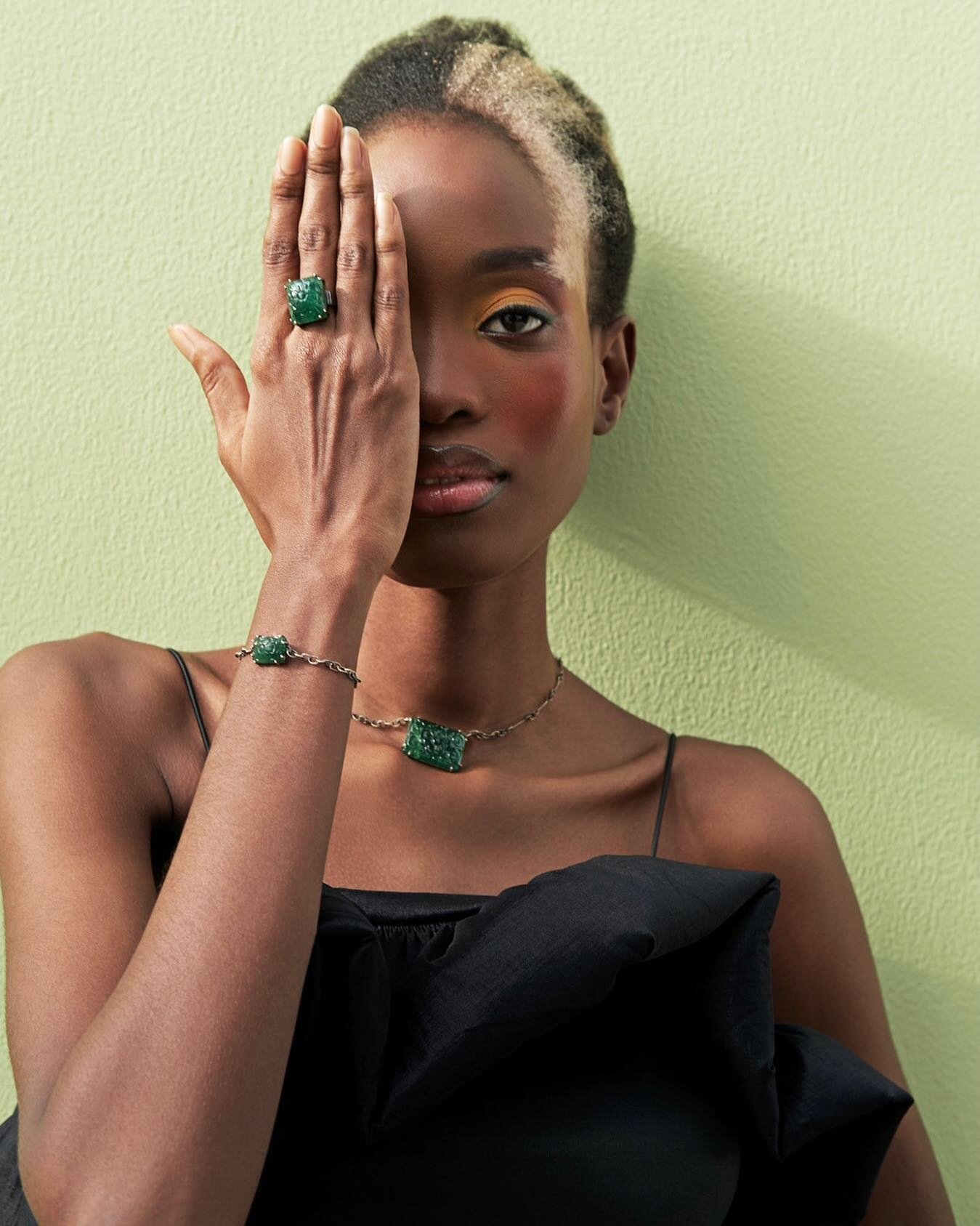 Vibrantly coloured gems and intricate details are two of @AmrapaliJewels&rsquo; design signatures. 

Discover the full collection in-store featuring this ornate green set made with sterling silver. 

#TempleMuse #LuxuryAccessories