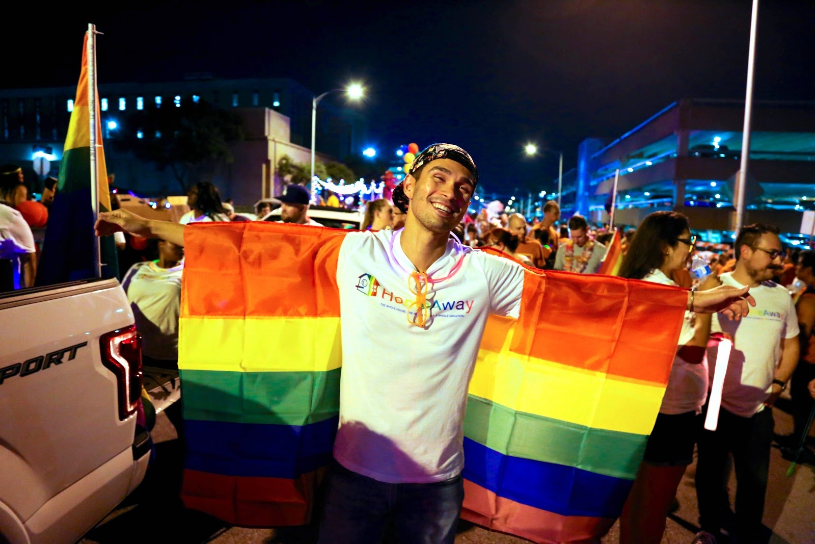Celebrating at the 2017 Austin Pride parade.