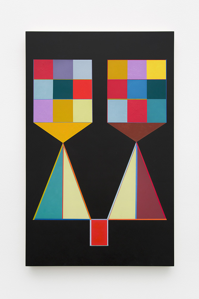  Marilyn Lerner   Sisters , 2015  Oil on wood  30 x 19 inches 