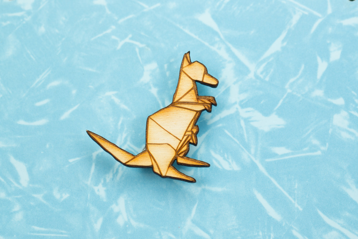 Origami Kangaroo pin badge - gift for lovers of Japan, paper folders, origami jewelry, japanese jewellery, Australian badge — Frilly Industries Origami Kangaroo pin badge - gift for lovers of Japan, paper folders, origami jewelry, japanese jewellery, Australian badge — Frilly Industries