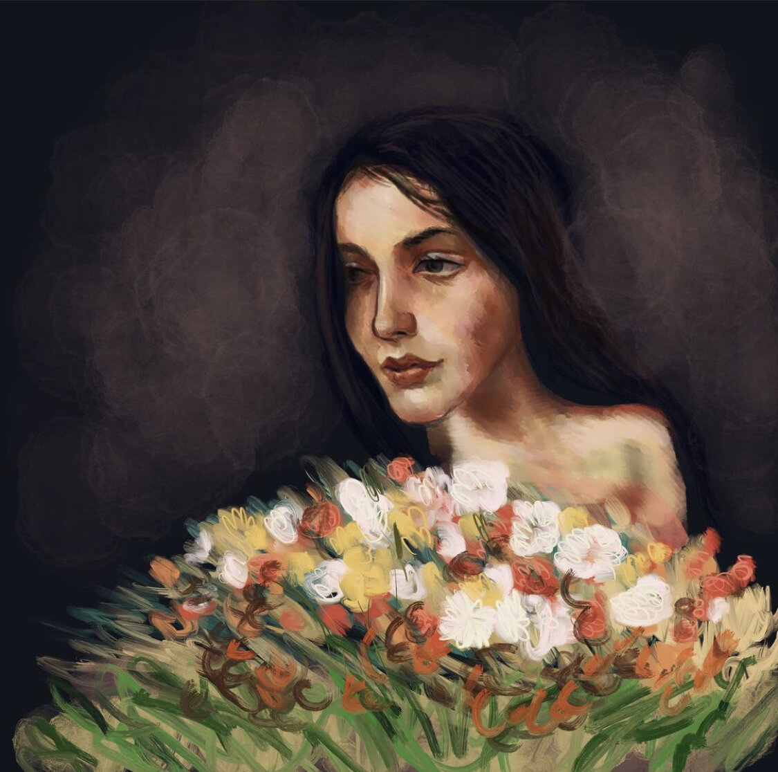 Woman in Flowers