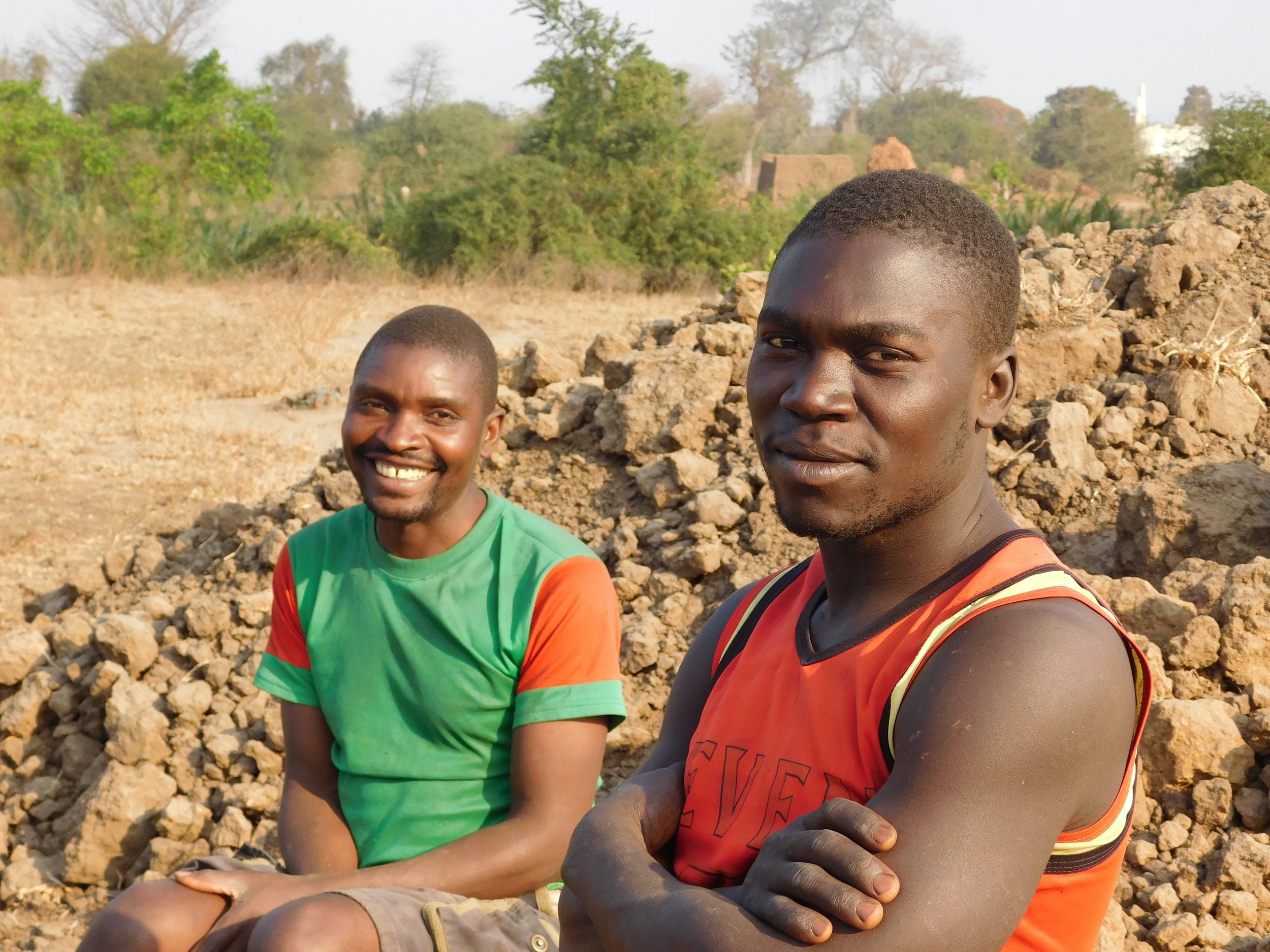 On-site at Tione Kaonga’s first aquaculture pond in southern Malawi. These two men dug the aquaculture pond by hand. Tione participated in Flame Tree Initiative’s Development Entrepreneurship Lab in 2015 and now successfully operates multiple ponds.