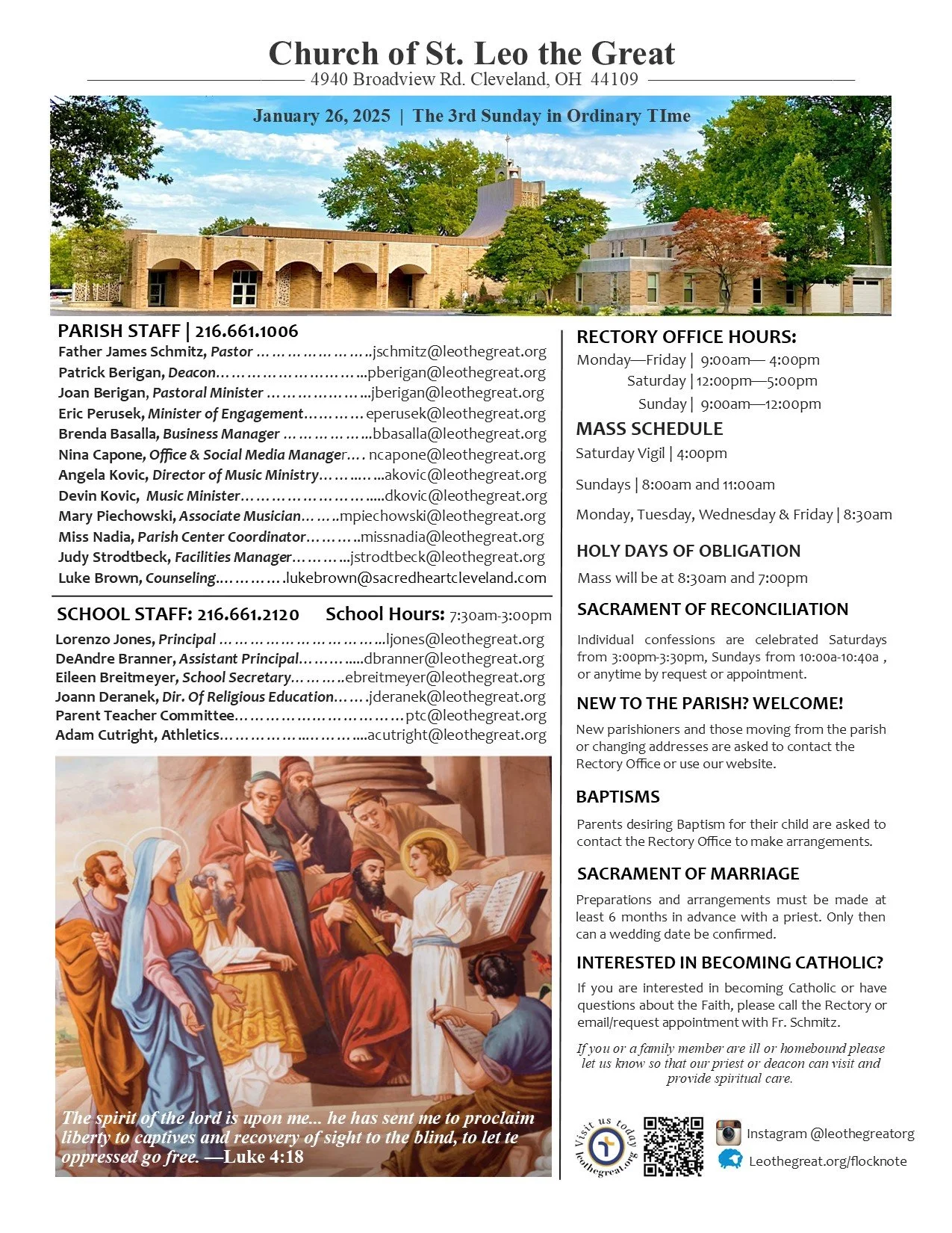 Parish Bulletin for January 26, 2025