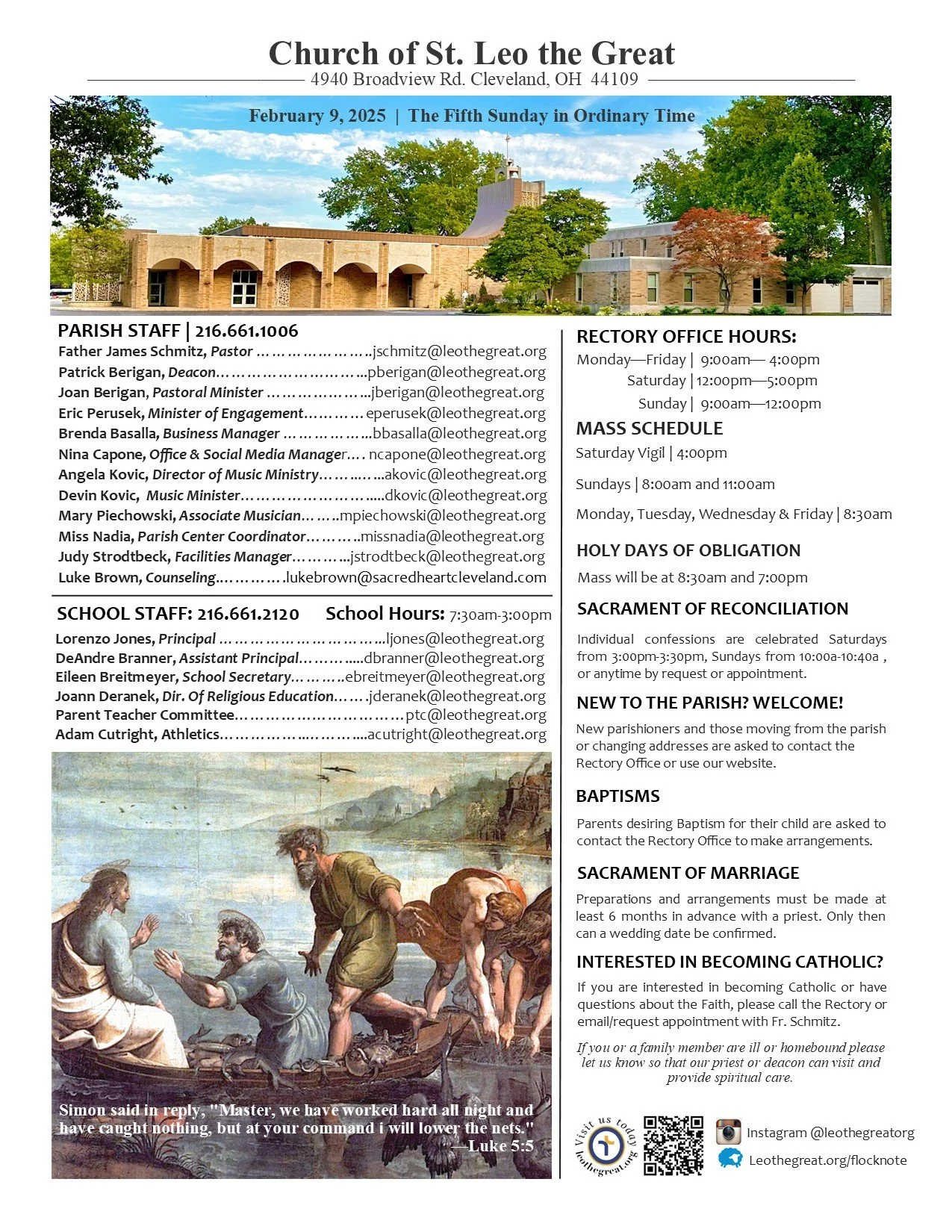 Parish Bulletin for February 9, 2025
