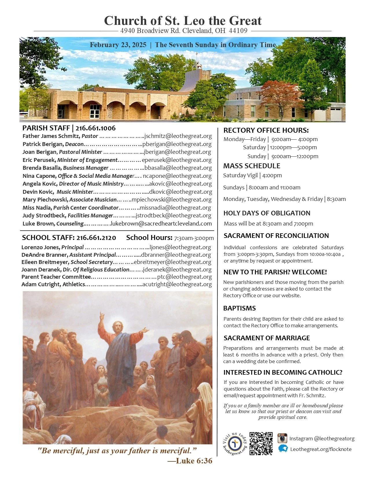 Parish Bulletin for February 23, 2025