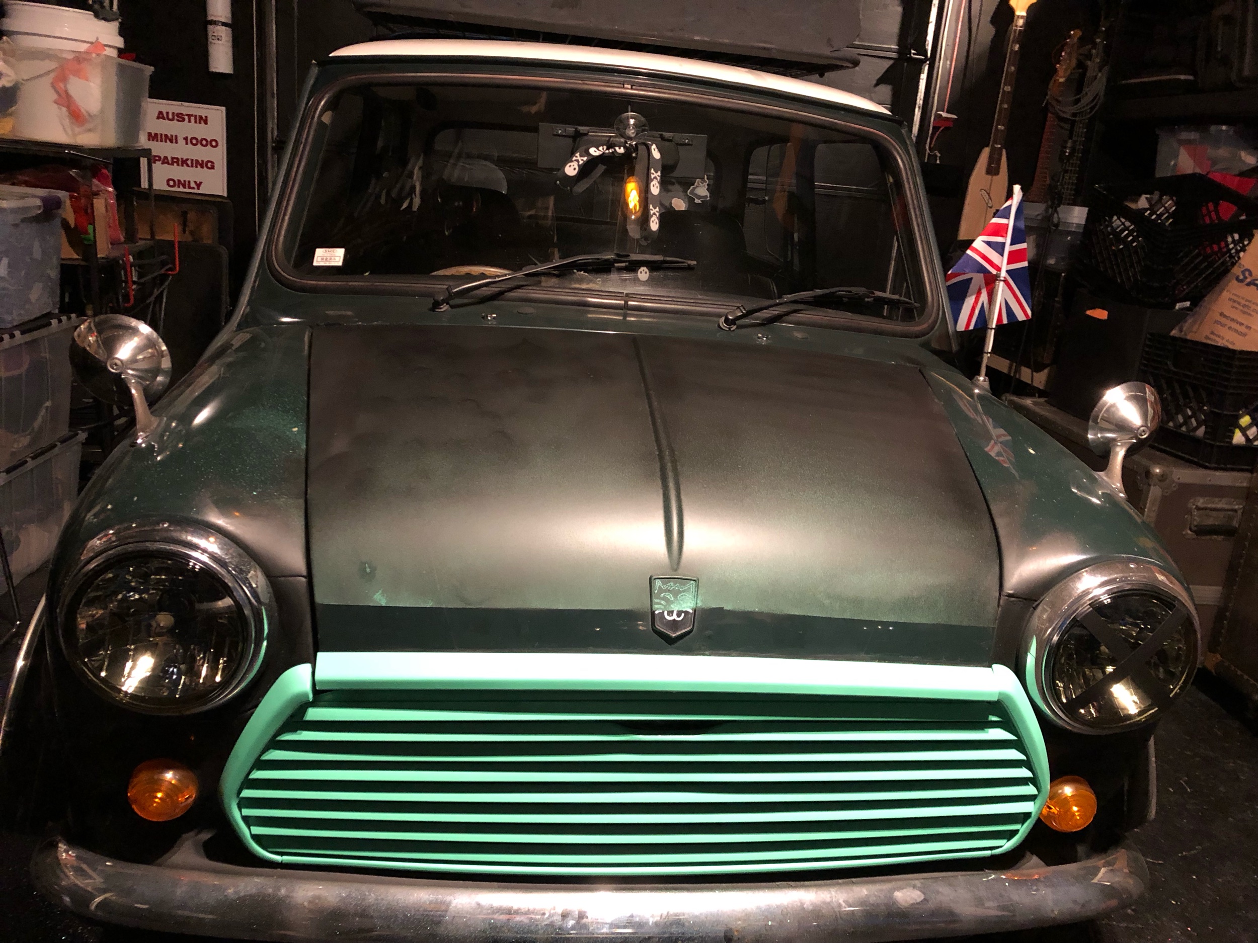 In its state of repairs and fixes as well as paint tests to see what would work and stick.