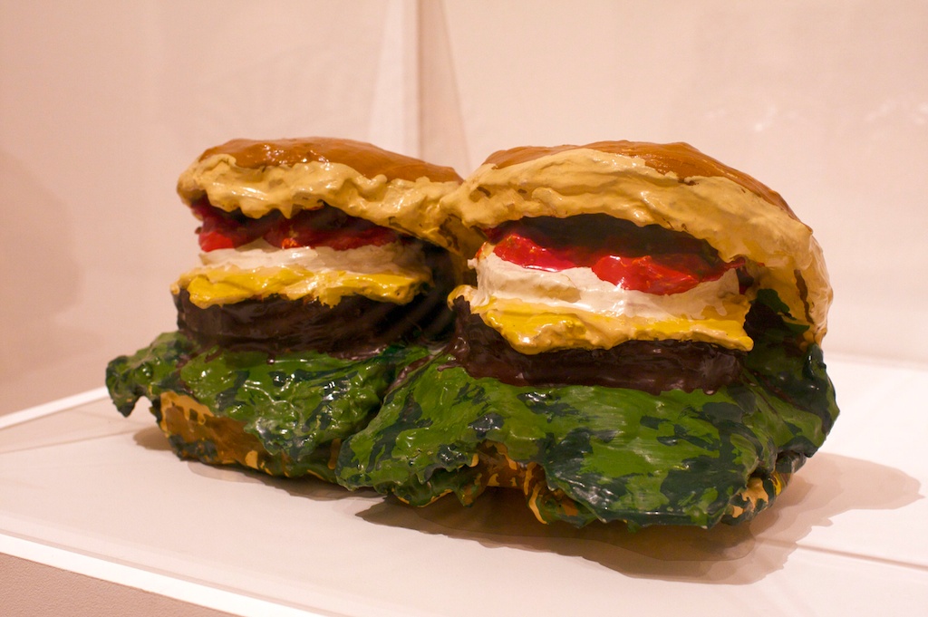 Claes Oldenburg, Two Cheeseburgers, with Everything (Dual Hamburgers), 1962