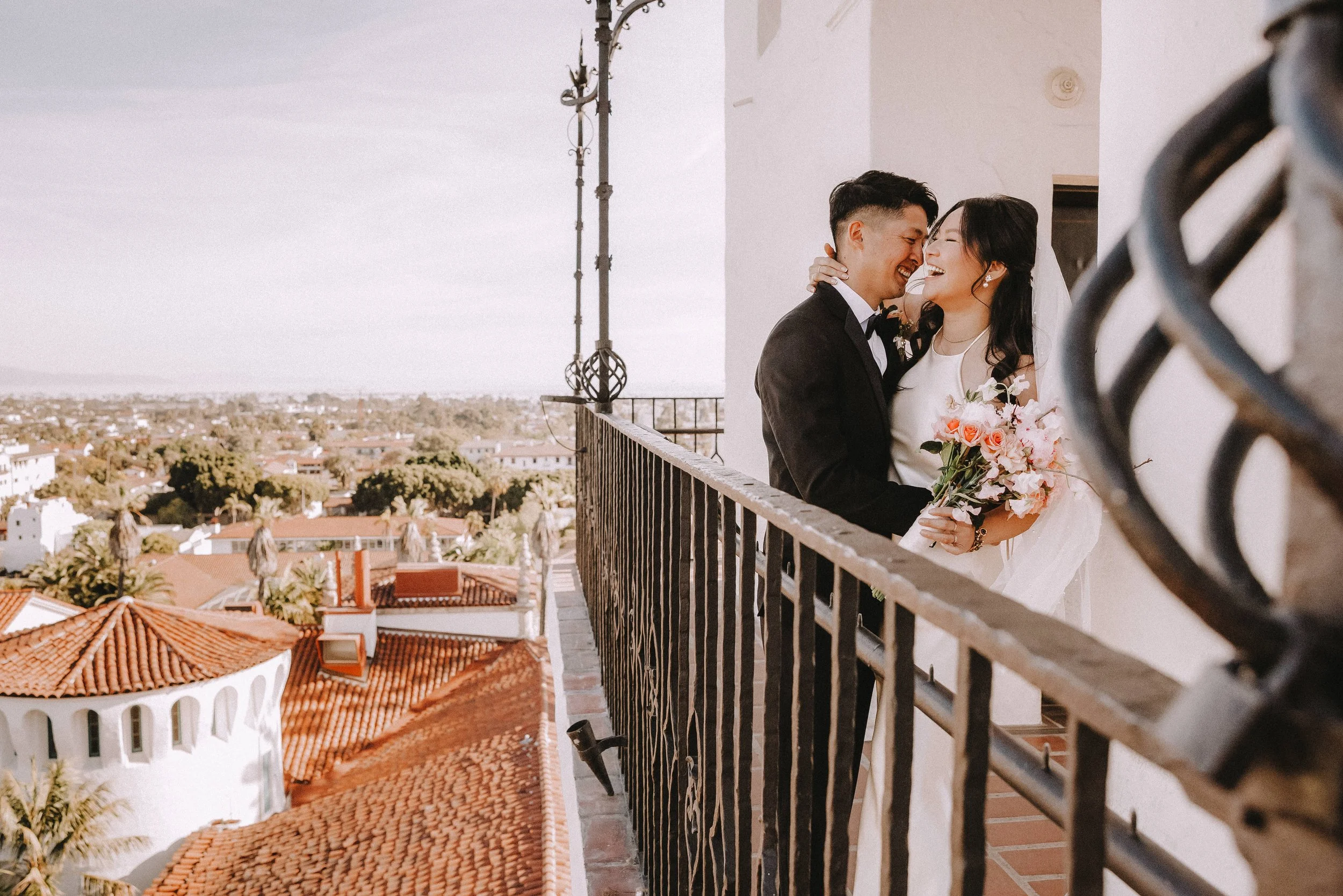 Santa Barbara Courthouse Wedding in the Clocktower overlooking the ocean