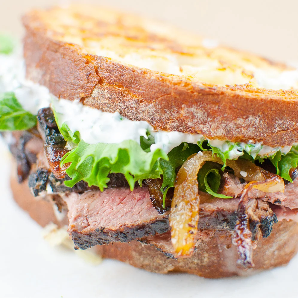 the sunday sandwich: leftover steak with horseradish chive sauce