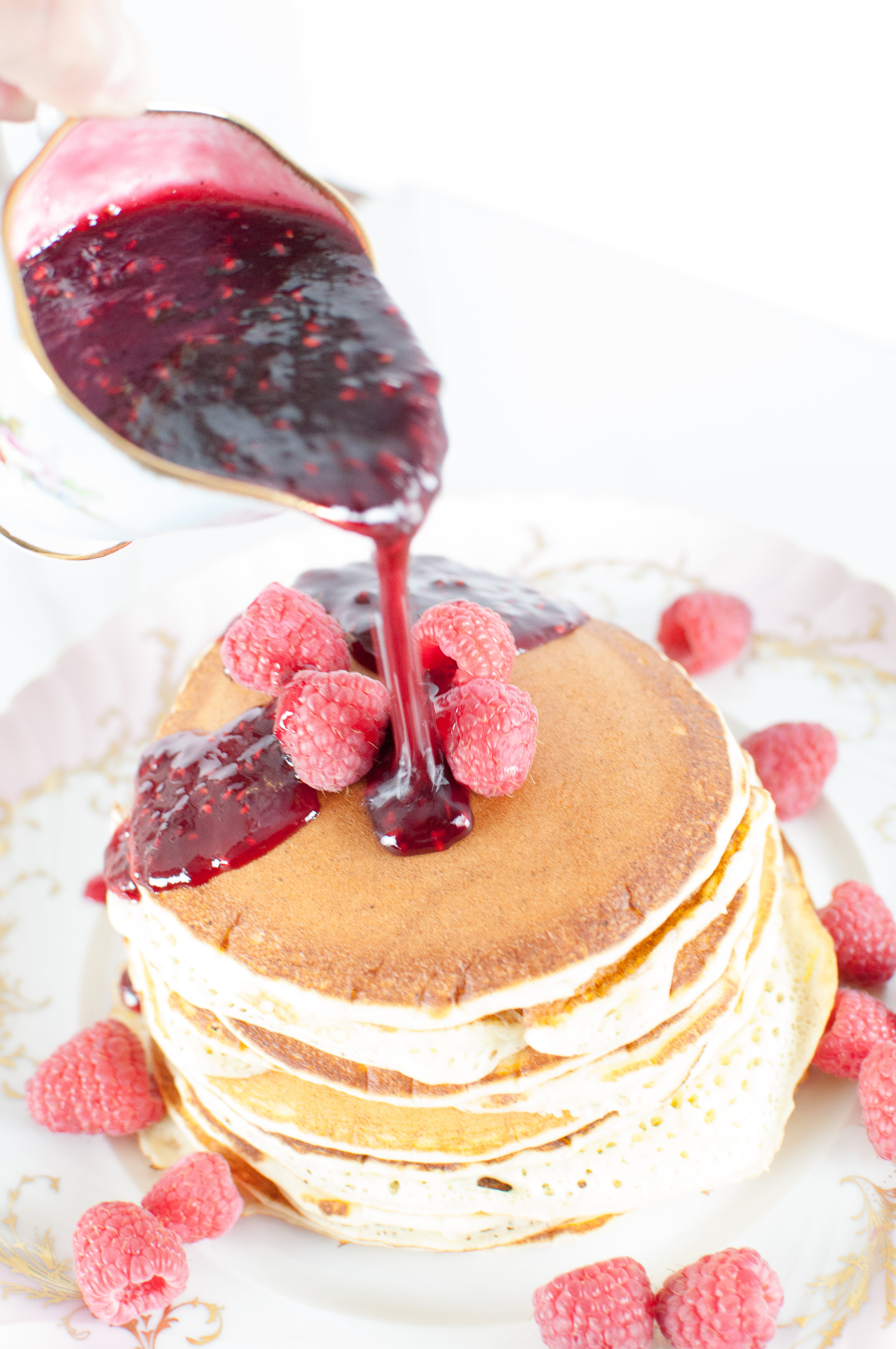 whipped lemon ricotta pancakes with raspberry preserves #SayItWithHomemade #BonneMaman | kitchen lush