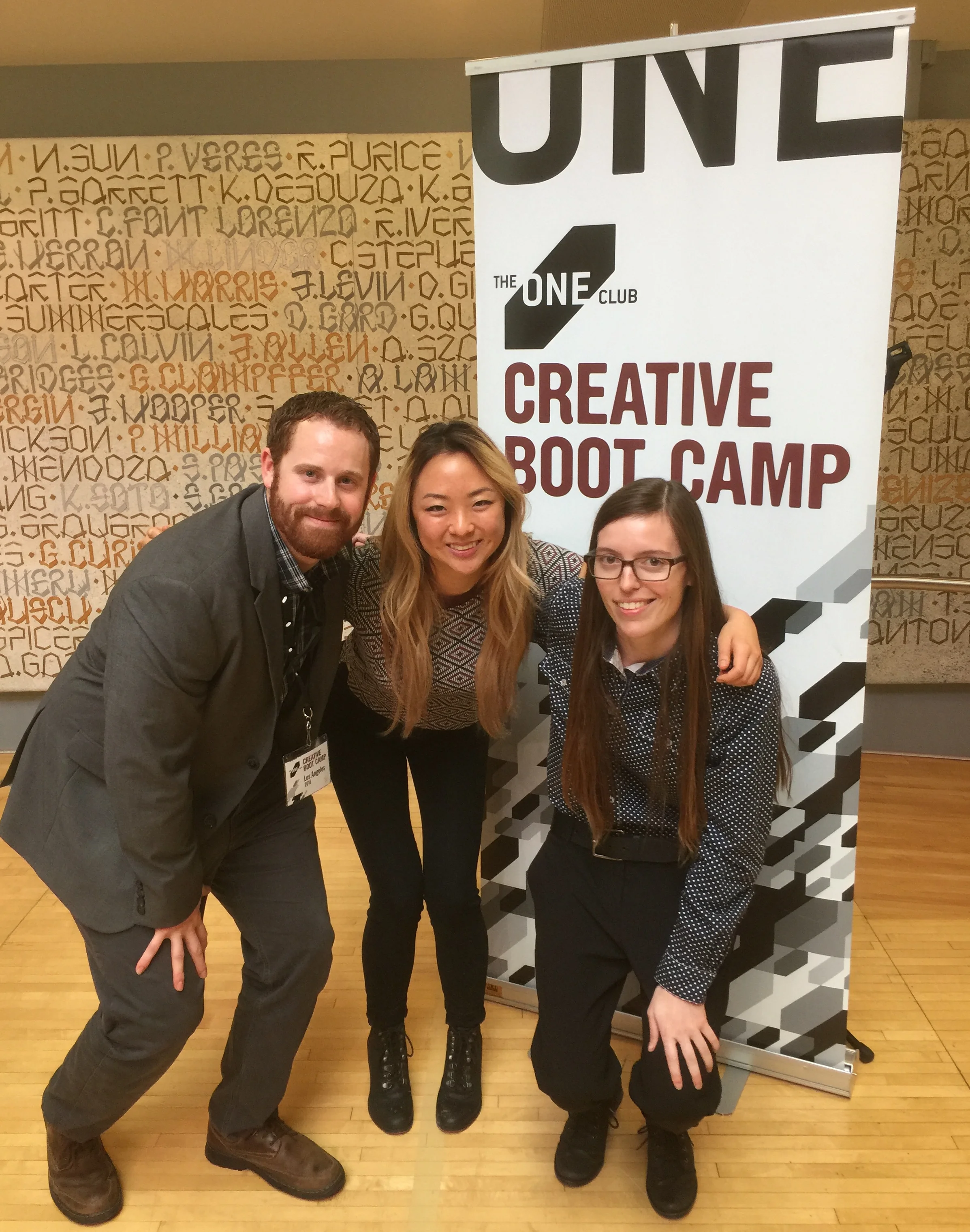 Zach Russell, Flora Kim and Brooke Hugus on presentation day at 72andSunny 