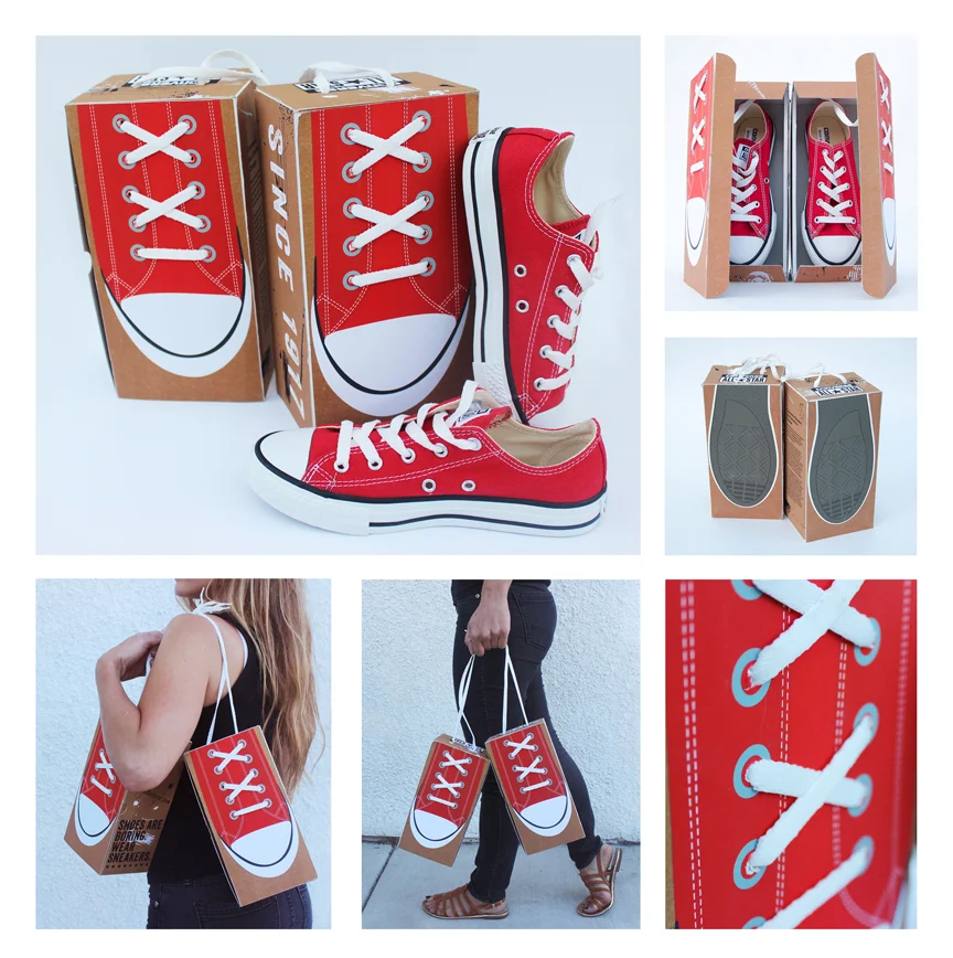 A unique shoebox would be fun to display in-store, to carry, and to keep in a bedroom (much more than just a box to throw out or stash away in the back of a closet).