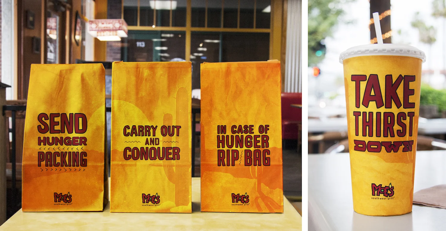 Copywriter Brooke Lingenfelder and designer Rodney Manabat collaborated on this Moe's campaign in a previous Team's Course . 