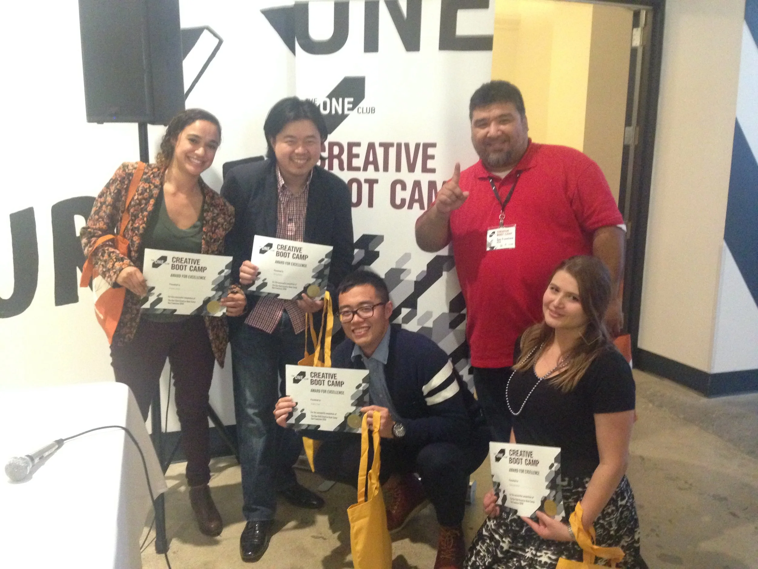 Oriana (left) with her winning team.