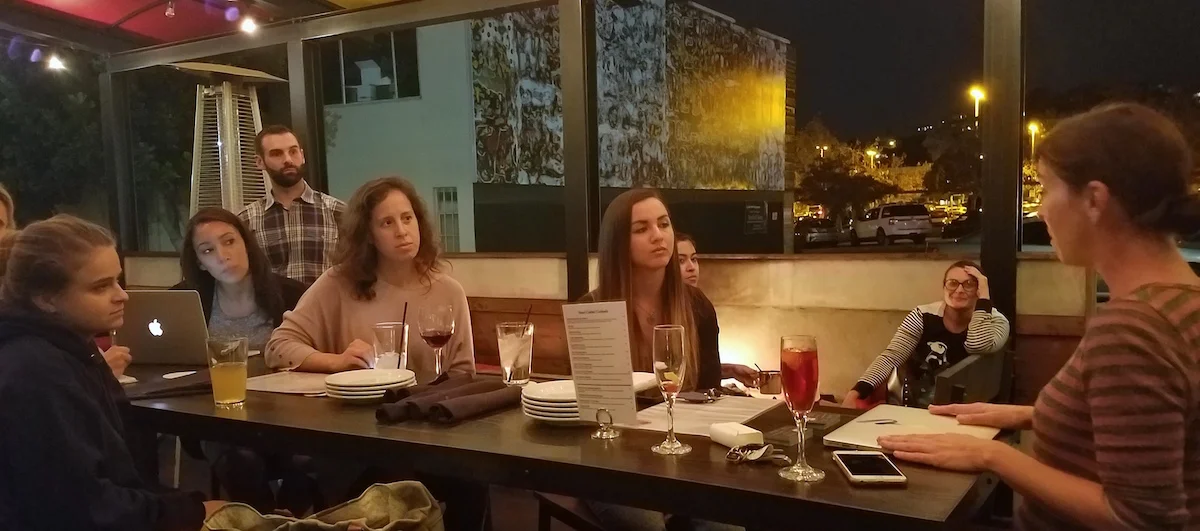 Lauren Ventura sharing content copywriting at a meetup in La Jolla